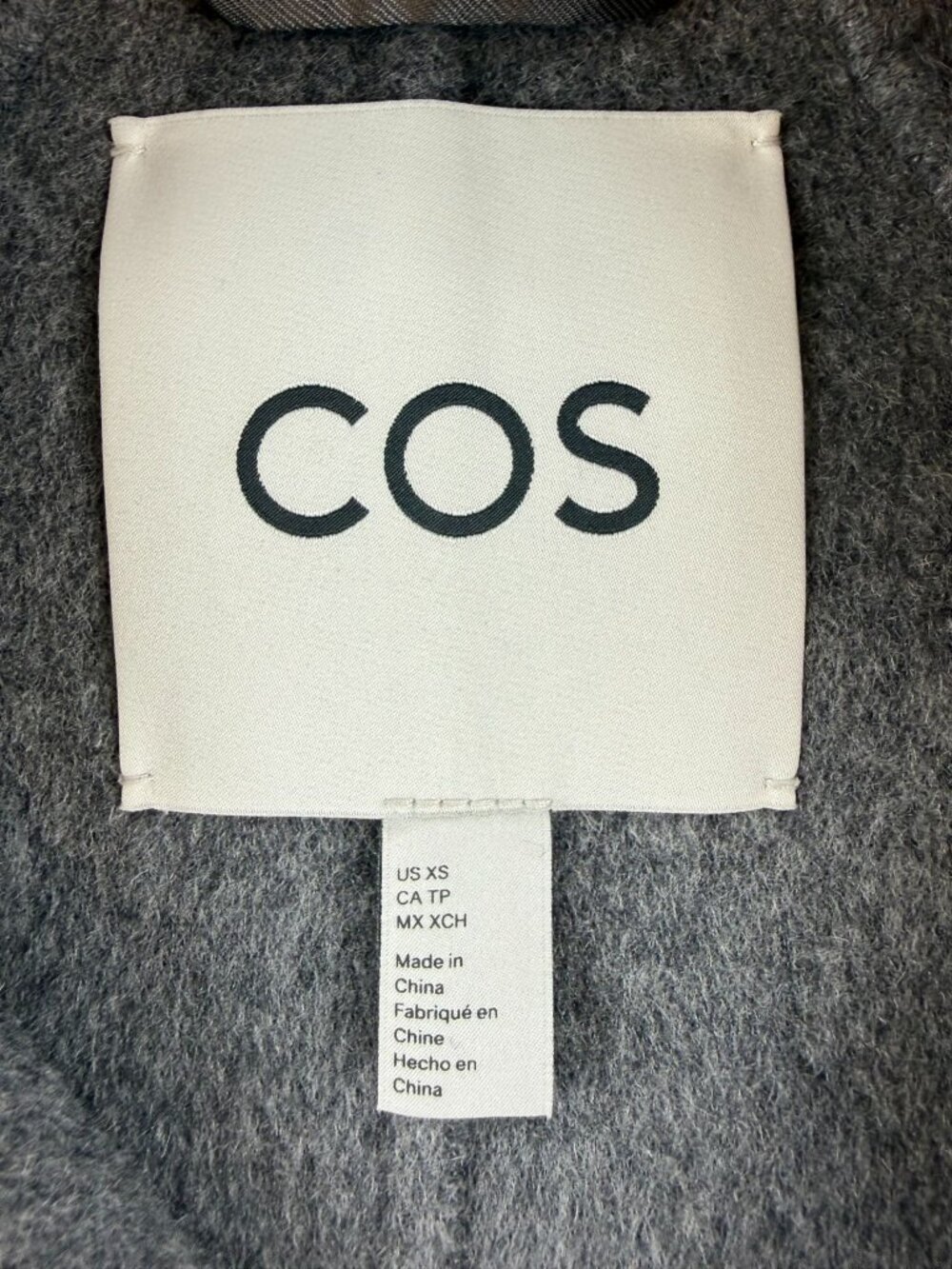 COS BOXY DOUBLE-FACED WOOL JACKET Womens size XS in GREY - Picture 8 of 13